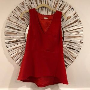 Anthropologie Red High-Low Pemplum